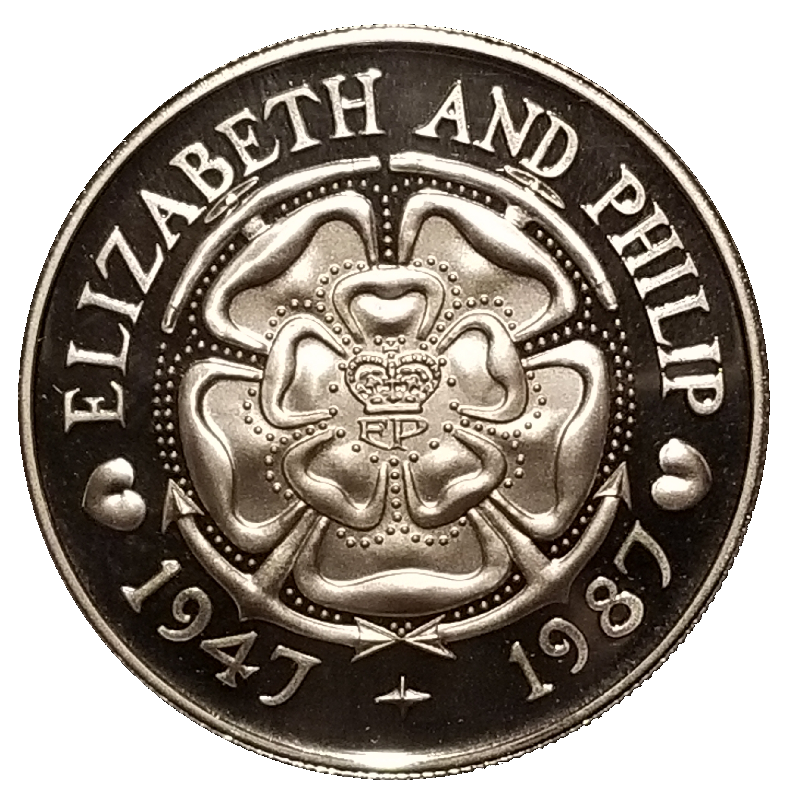 Tristan da Cunha 50 Pence - Elizabeth II Wedding Anniversary