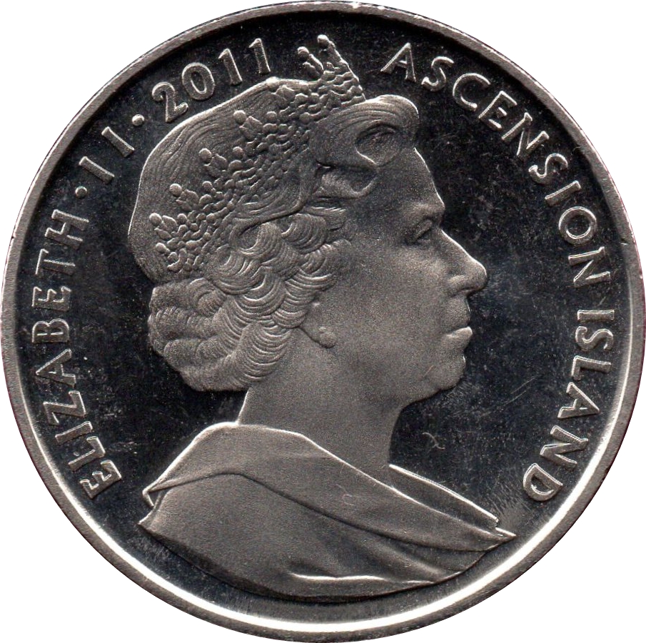 Ascension Island 1 Crown - Elizabeth II Prince Philip obverse