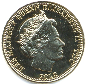 Tristan da Cunha 1 Crown - Elizabeth II 4th portrait; At Sea obverse