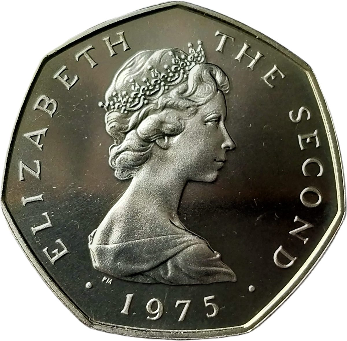 Isle of Man 50 New Pence - Elizabeth II Viking Ship; Silver obverse