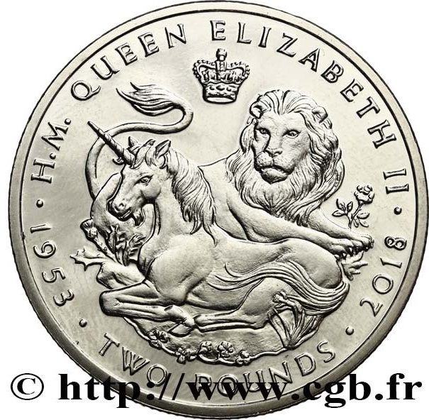 British Indian Ocean Territory 2 Pounds - Elizabeth II The Lion and the Unicorn