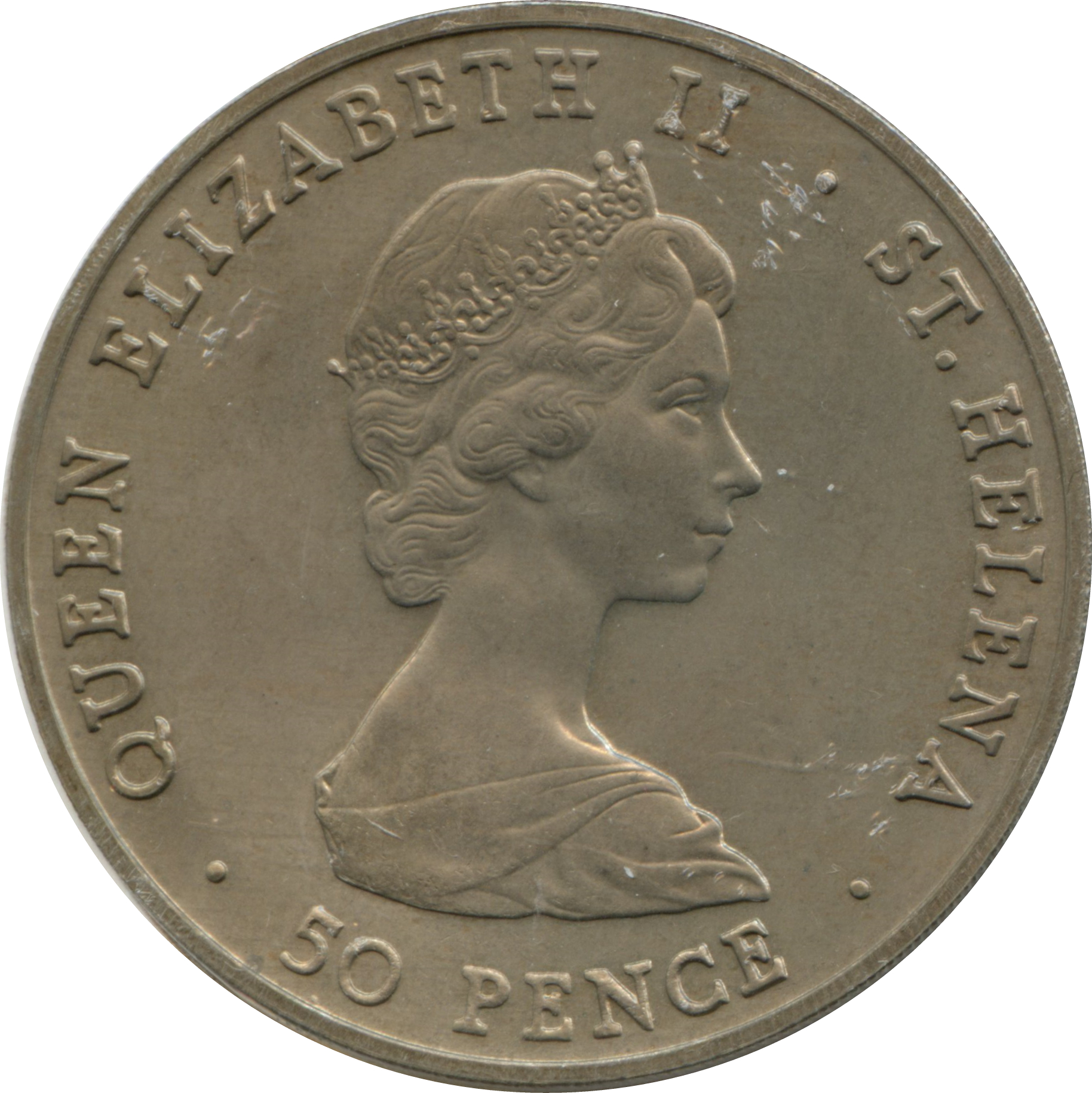 Saint Helena 50 Pence - Elizabeth II Royal Visit obverse