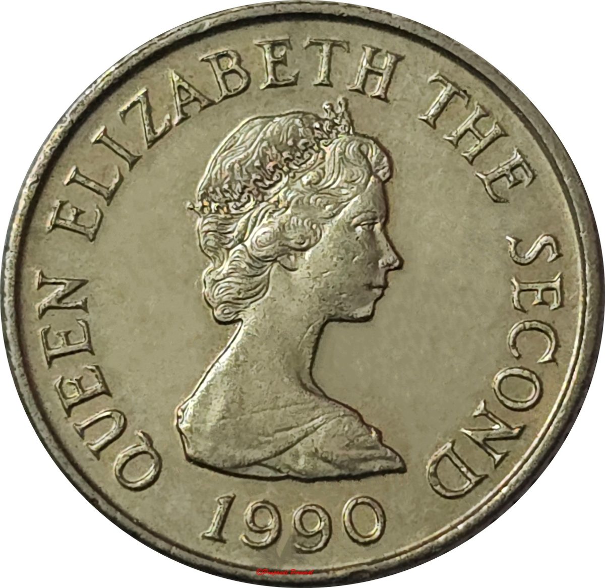 Jersey 5 Pence - Elizabeth II 2nd portrait; small type obverse