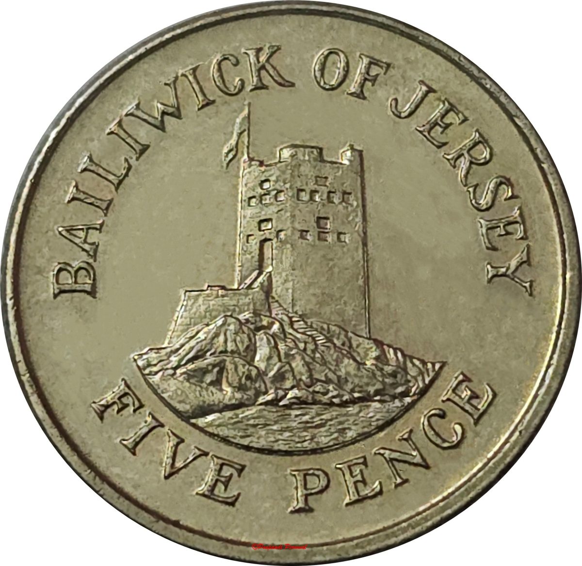 Jersey 5 Pence - Elizabeth II 2nd portrait; small type