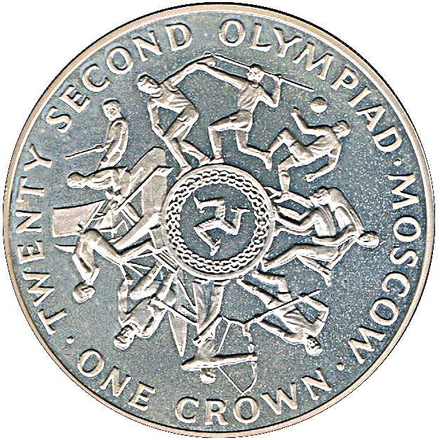 Isle of Man 1 Crown - Elizabeth II Olympics reverse