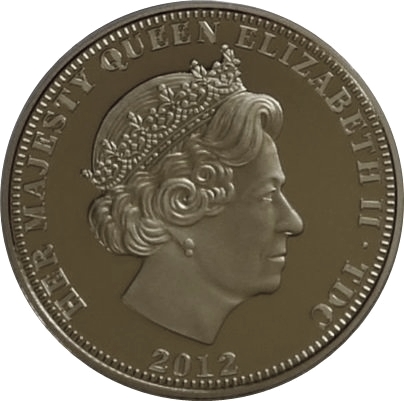Tristan da Cunha 1 Crown - Elizabeth II R.M.S. Titanic; Gold plated obverse