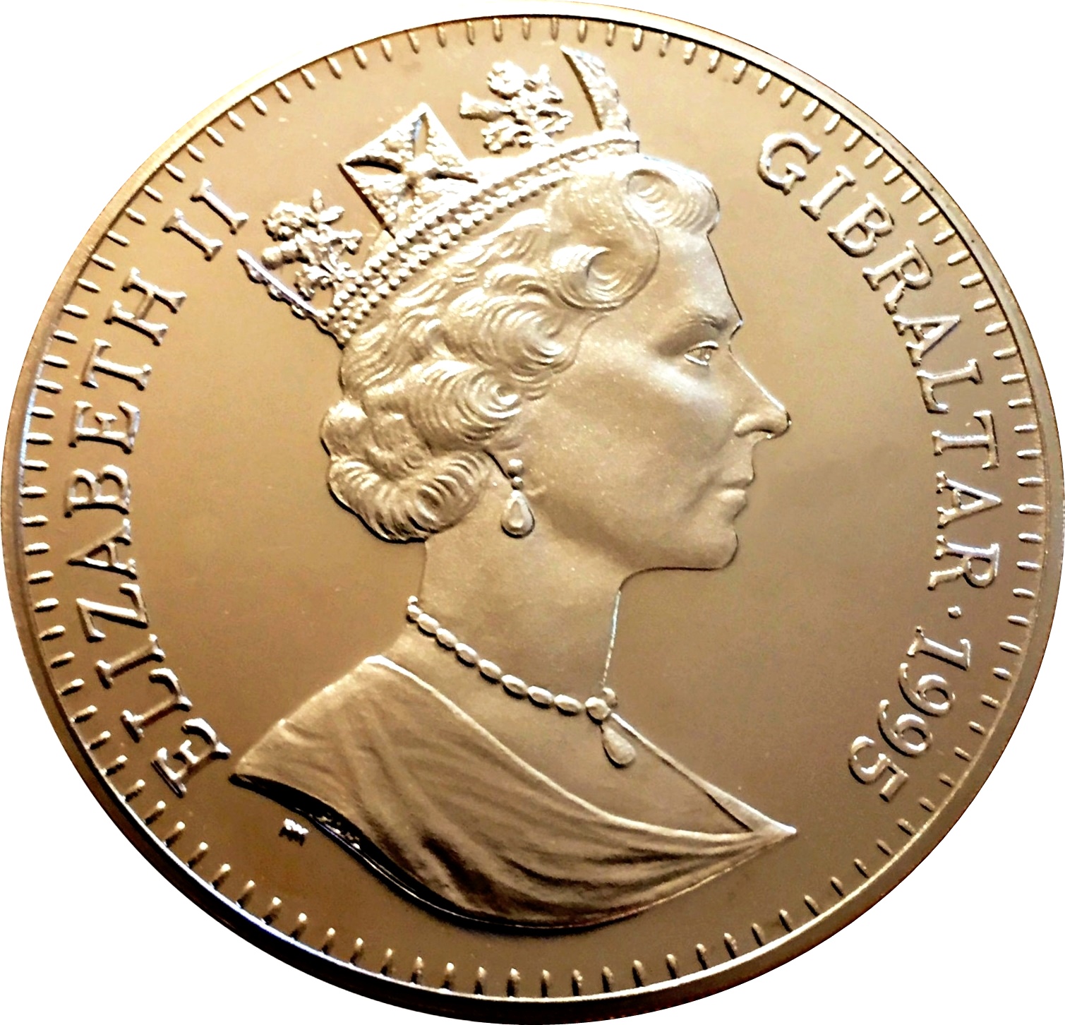 Gibraltar 1 Royal - Elizabeth II Collie; Silver Proof obverse