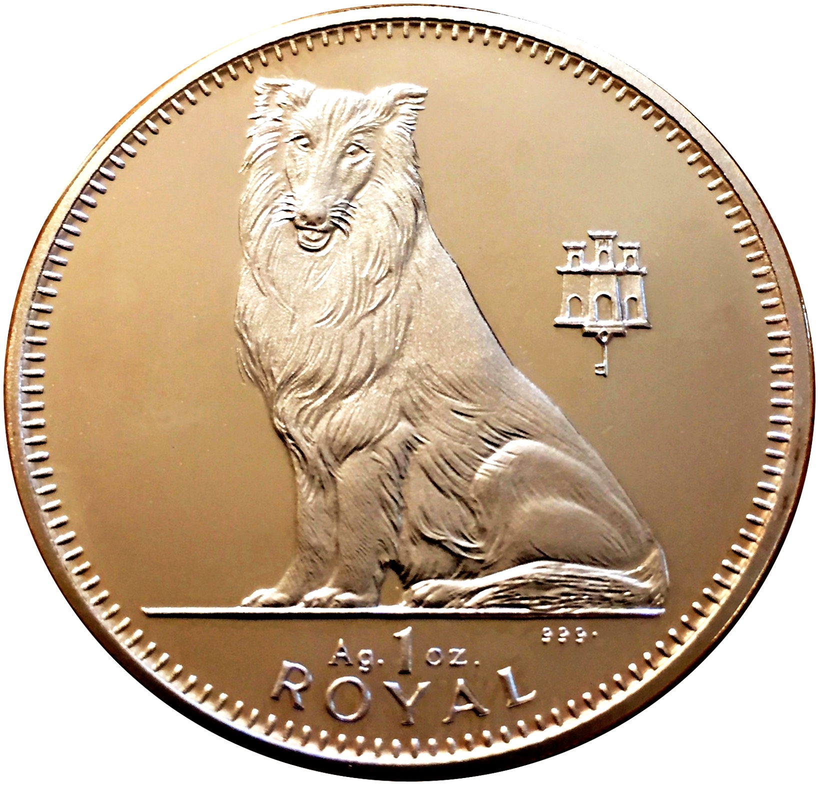 Gibraltar 1 Royal - Elizabeth II Collie; Silver Proof