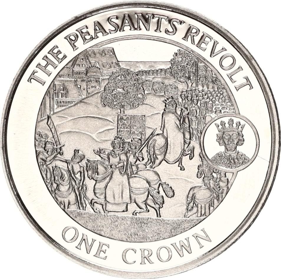 Gibraltar 1 Crown - Elizabeth II The Peasants' Revolt reverse