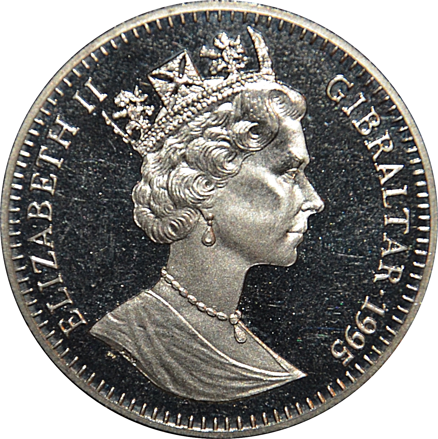 Gibraltar 1 Crown - Elizabeth II Sperm Whale obverse