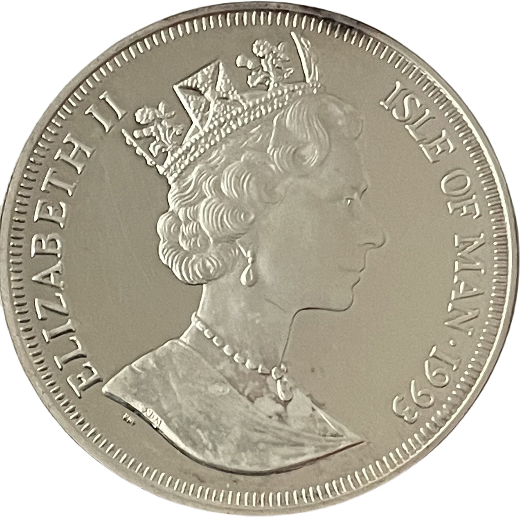 Isle of Man 1 Crown - Elizabeth II Maine Coon Cat; Silver obverse