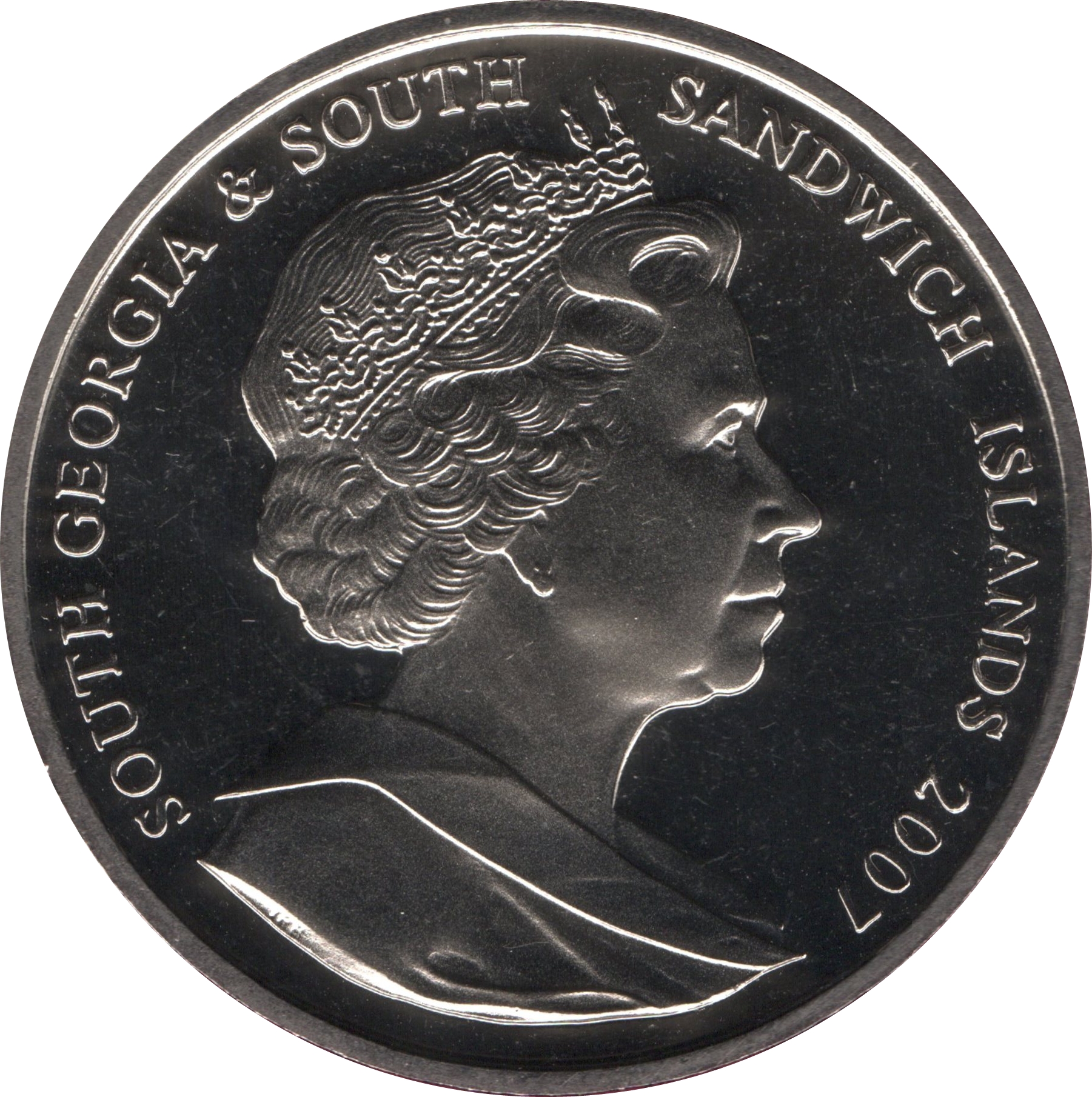 South Georgia and the South Sandwich Islands 2 Pounds - Elizabeth II 25th Anniversary of Liberation obverse