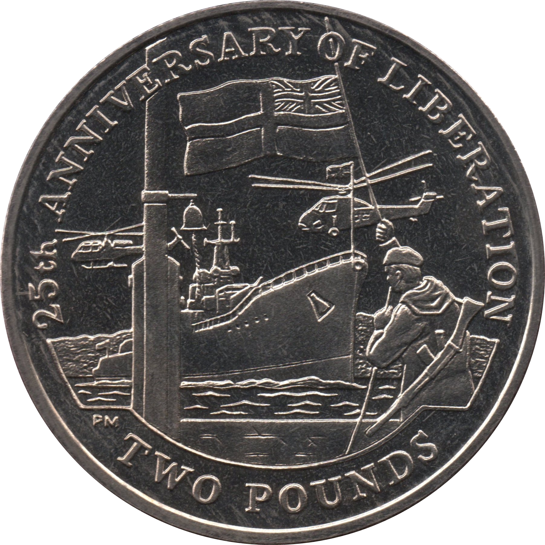 South Georgia and the South Sandwich Islands 2 Pounds - Elizabeth II 25th Anniversary of Liberation