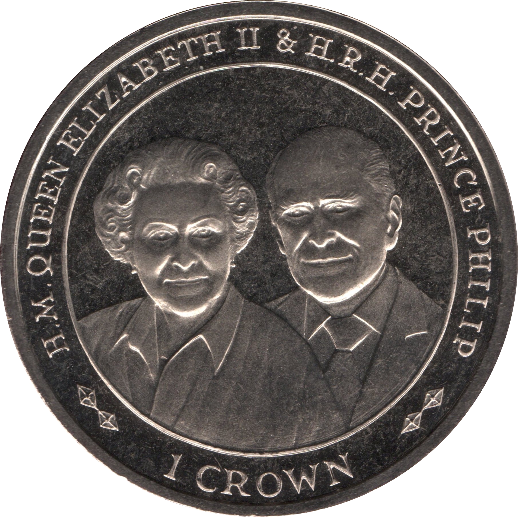 Falkland Islands 1 Crown - Elizabeth II Queen Elizabeth II and Prince Philip during 90th birthday of Elizabeth II reverse