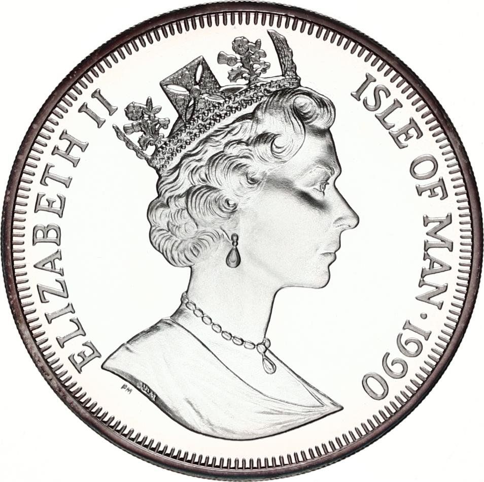 Isle of Man 1 Crown - Elizabeth II New York Alley Cat; Silver obverse
