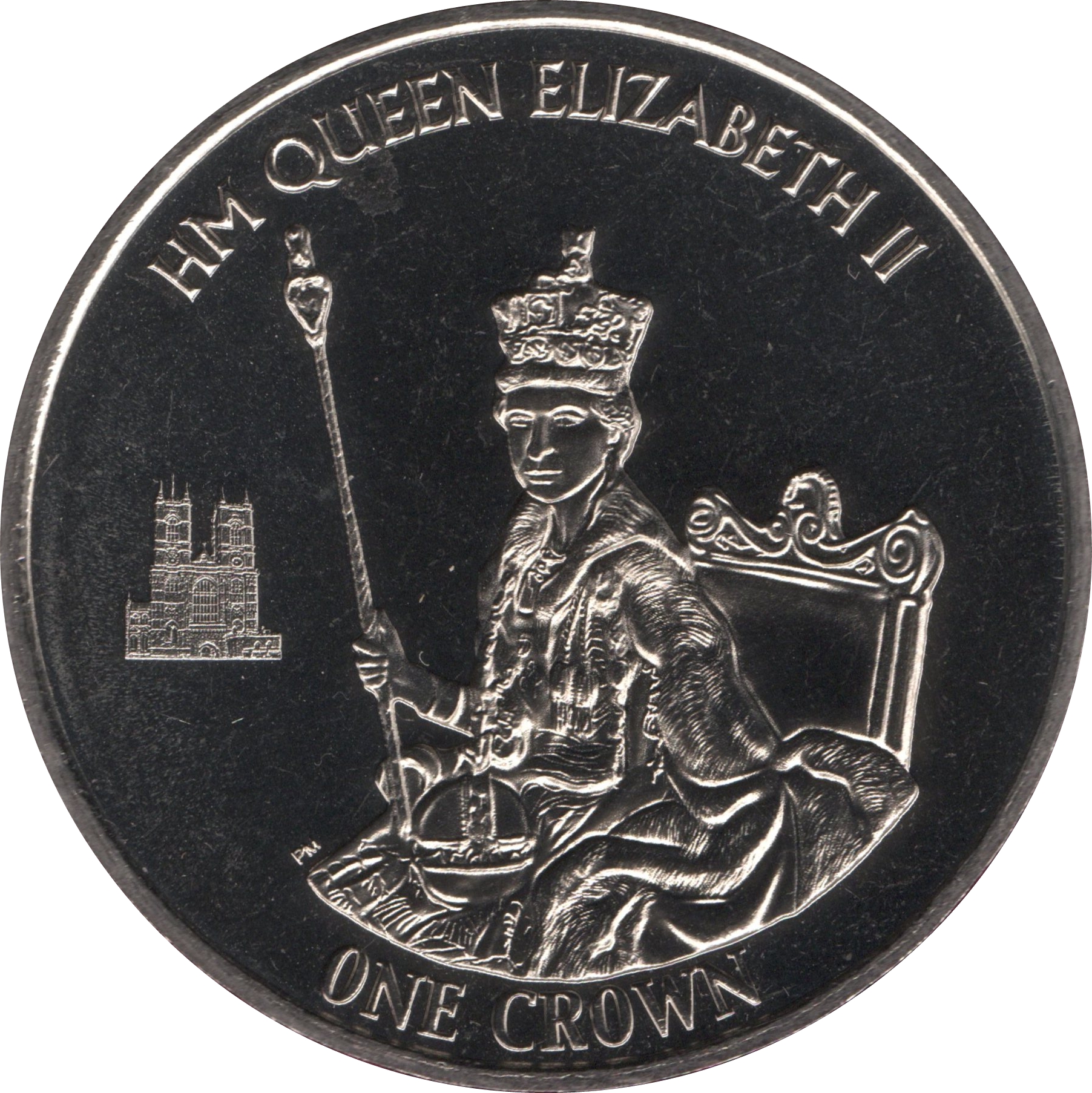 Falkland Islands 1 Crown - Elizabeth II Crowned Queen seated with scepter