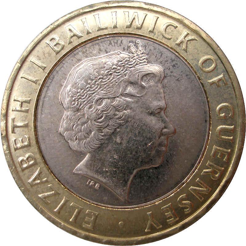 Guernsey 2 Pounds - Elizabeth II 4th portrait obverse