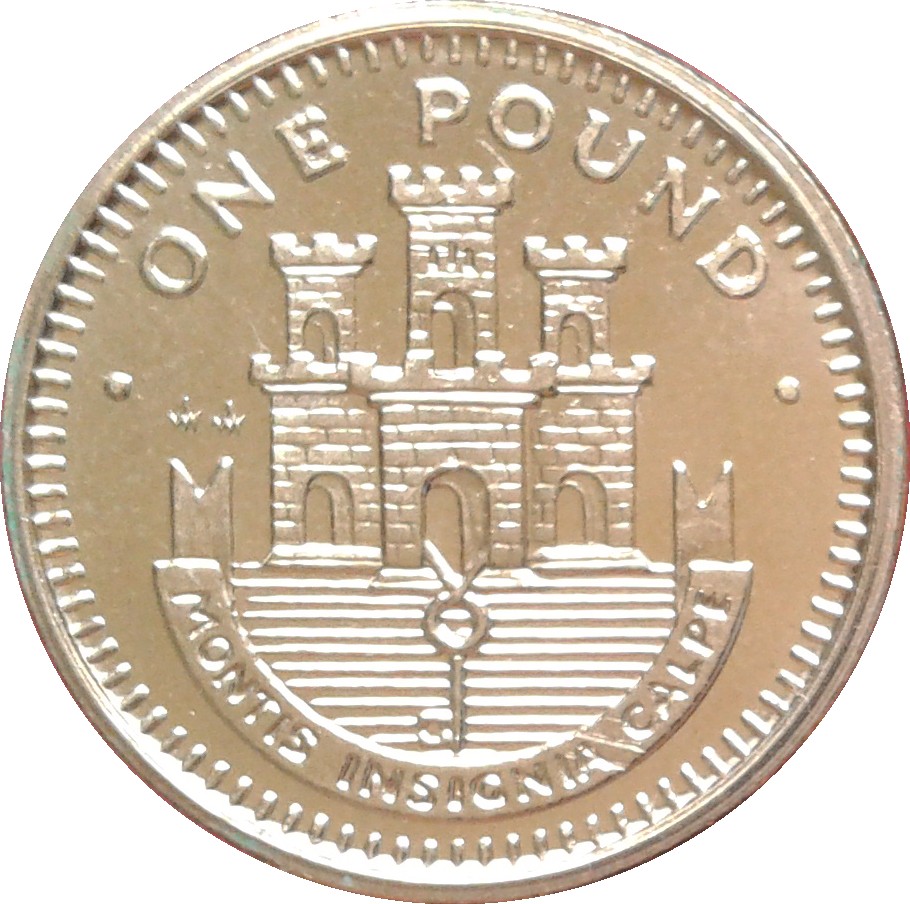 Gibraltar 1 Pound - Elizabeth II Castle and Key