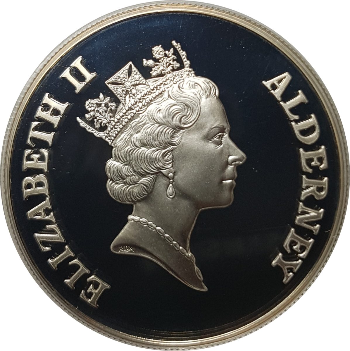 Alderney 2 Pounds - Elizabeth II Golden Wedding Silver Proof obverse