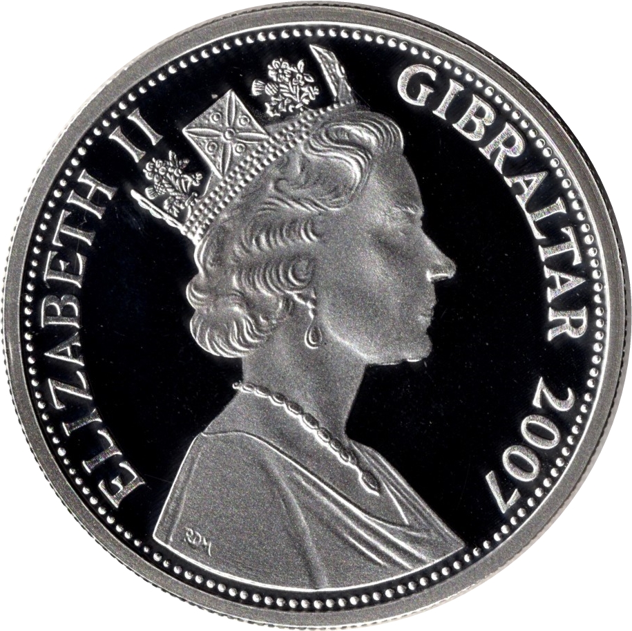 Gibraltar 5 Pounds - Elizabeth II Diamond Wedding obverse