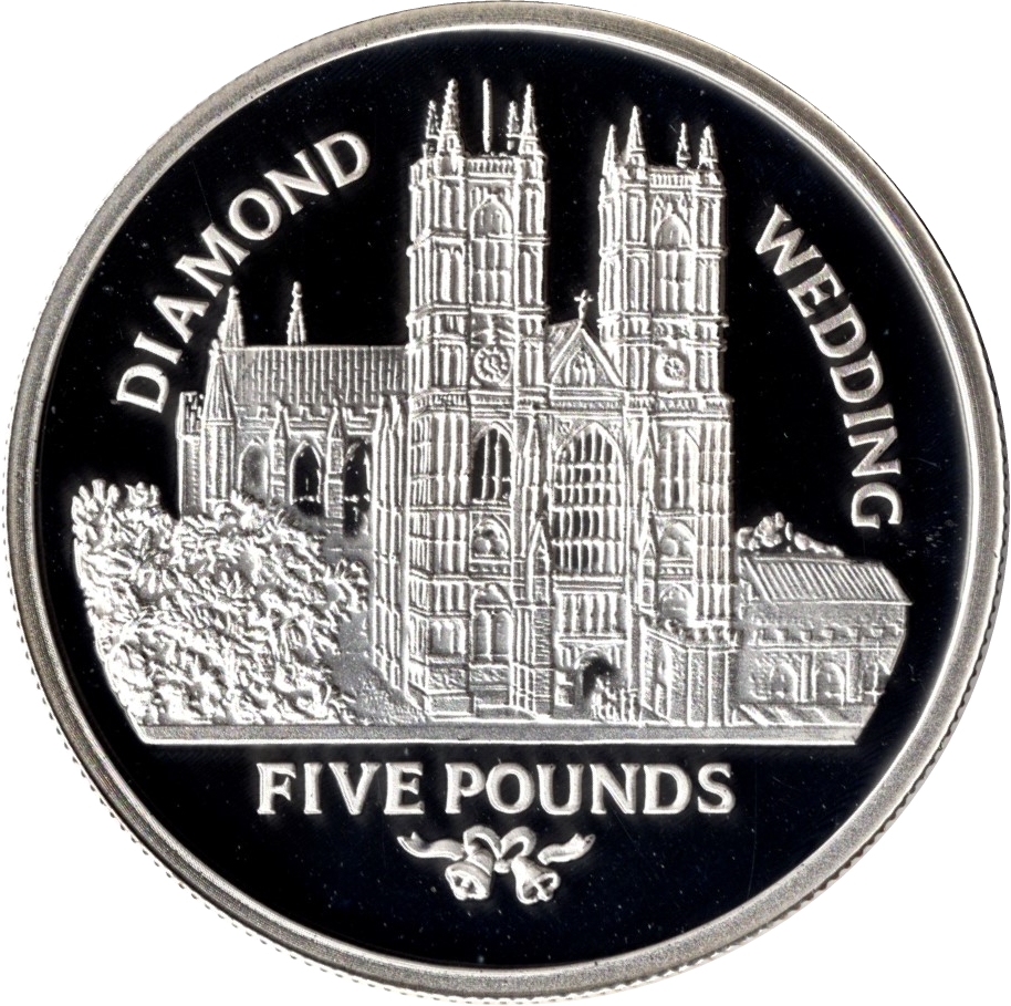 Gibraltar 5 Pounds - Elizabeth II Diamond Wedding