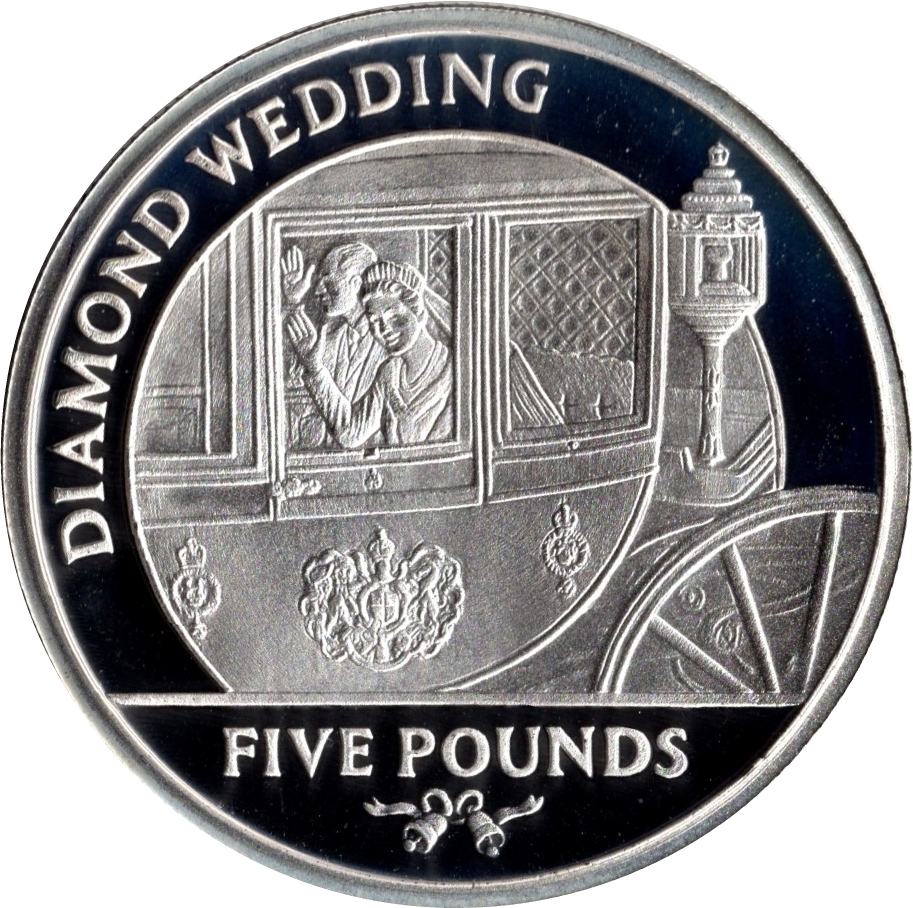 Gibraltar 5 Pounds - Elizabeth II Diamond Wedding - State Coach