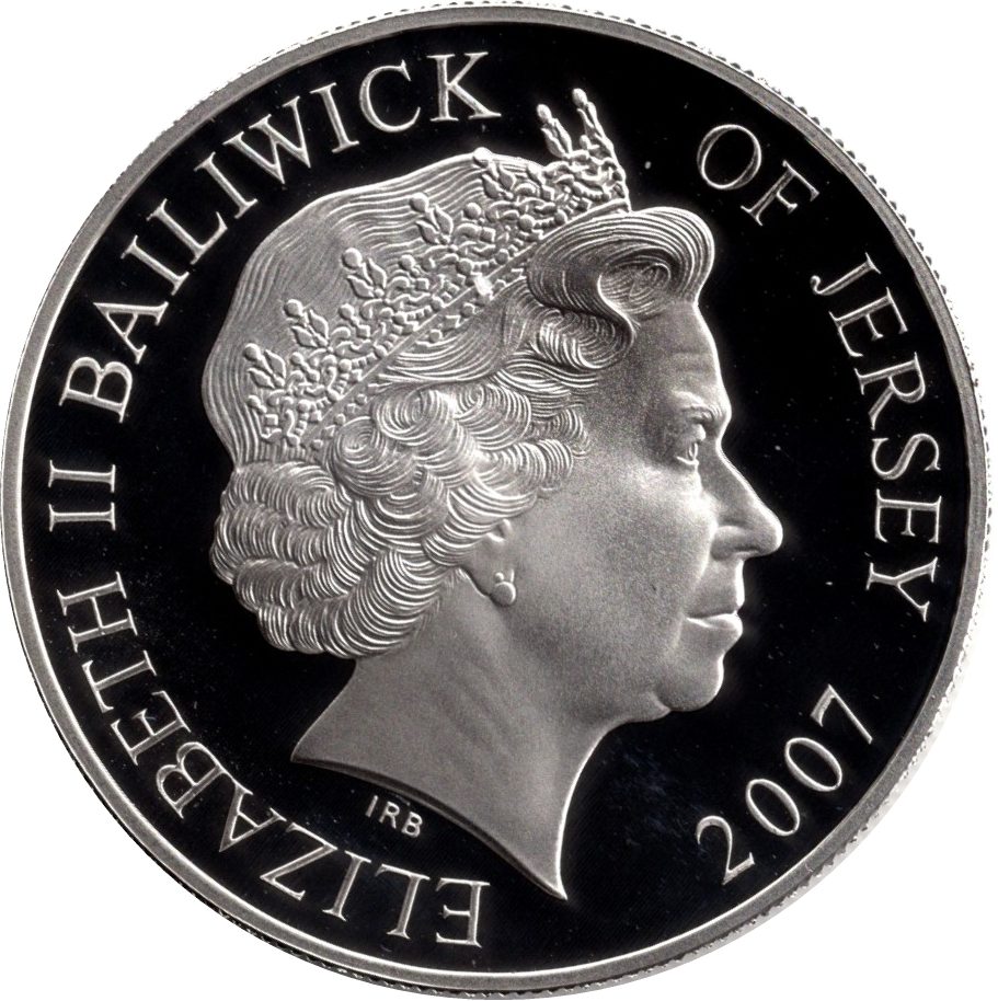 Jersey 5 Pounds - Elizabeth II Diamond Wedding; Silver Proof obverse