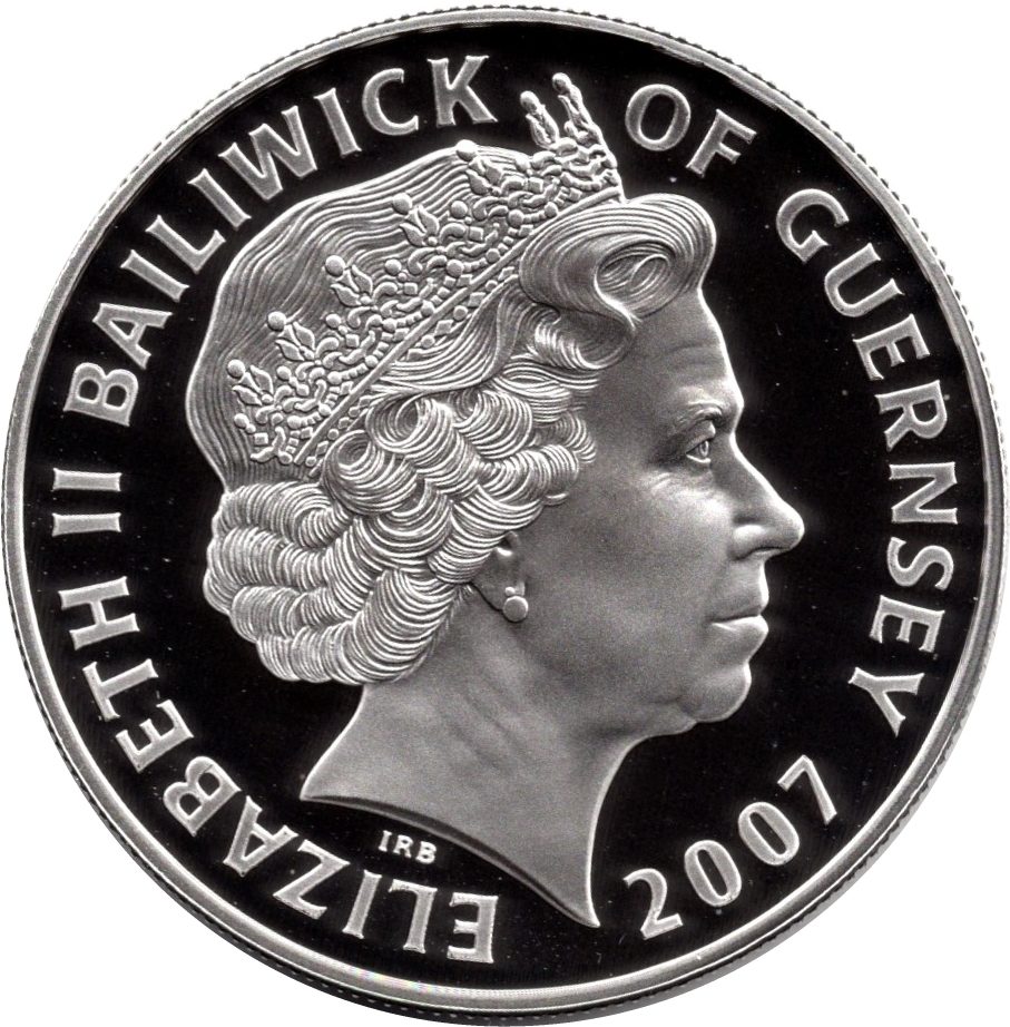 Guernsey 5 Pounds - Elizabeth II Diamond Wedding; Silver Proof obverse
