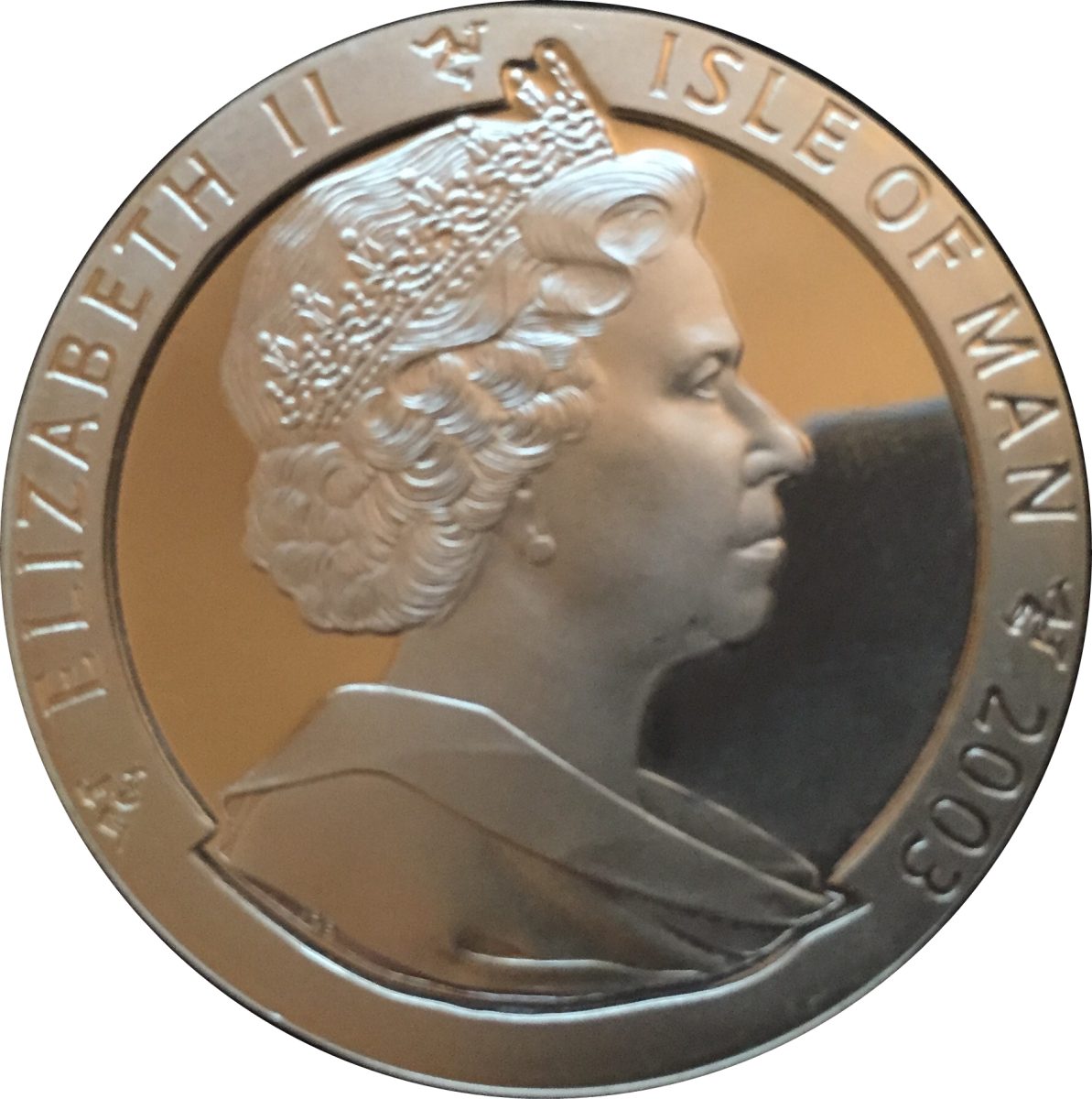 Isle of Man 1 Crown - Elizabeth II Olympic Games Athens - Windsurfers obverse
