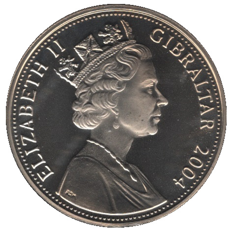 Gibraltar 1 Crown - Elizabeth II Winston Churchill obverse