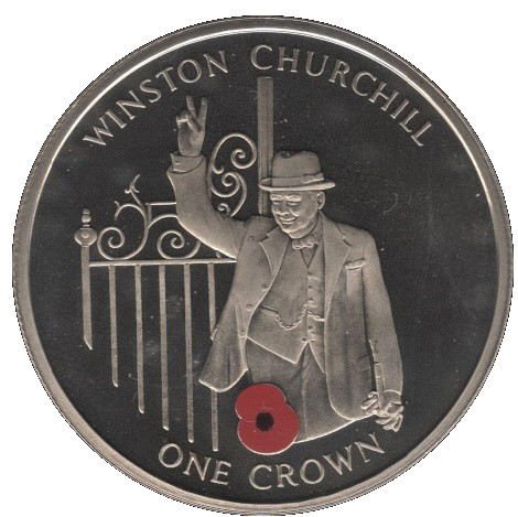 Gibraltar 1 Crown - Elizabeth II Winston Churchill reverse