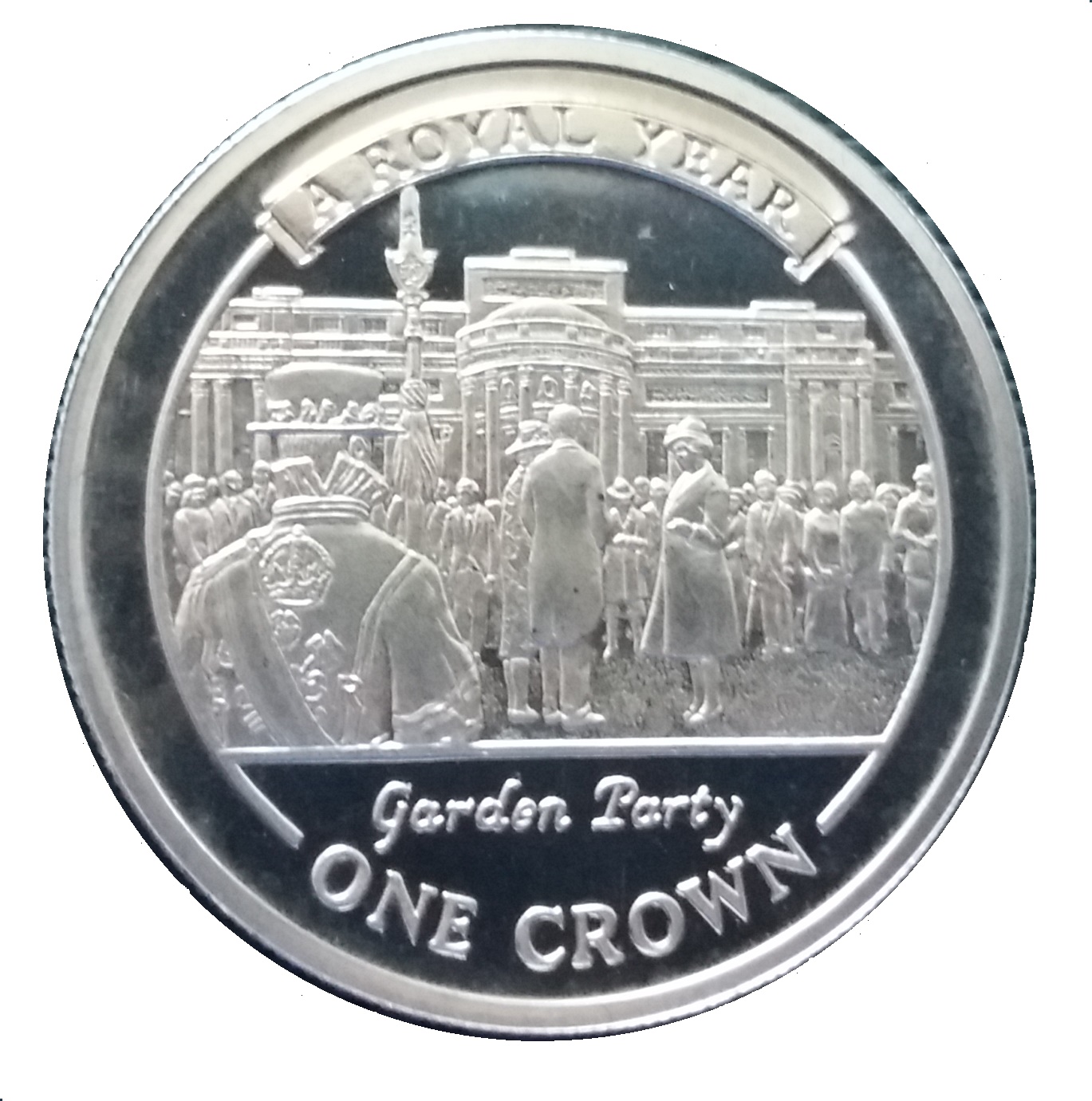 Gibraltar 1 Crown - Elizabeth II Garden party reverse