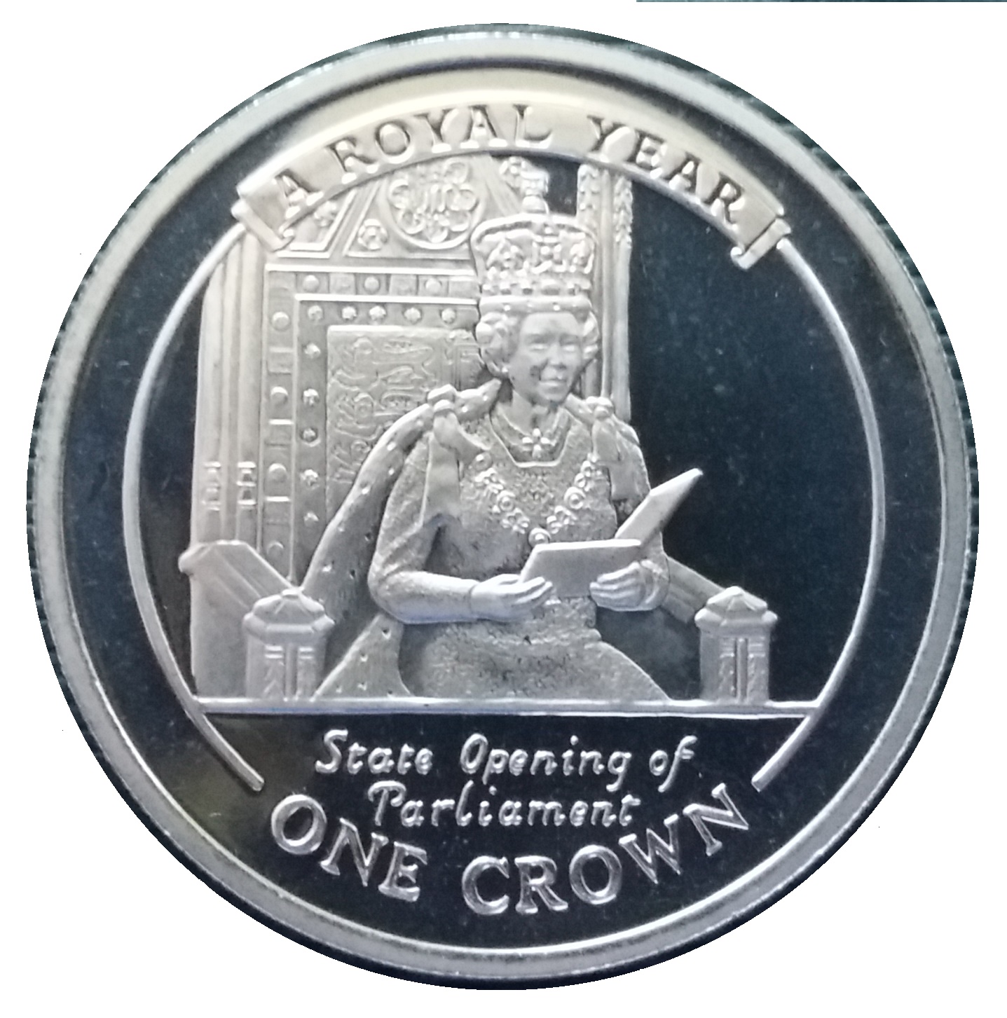 Gibraltar 1 Crown - Elizabeth II State Opening of Parliament reverse