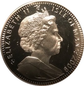 Isle of Man 1 Crown - Elizabeth II Chinchilla Cat; Silver obverse