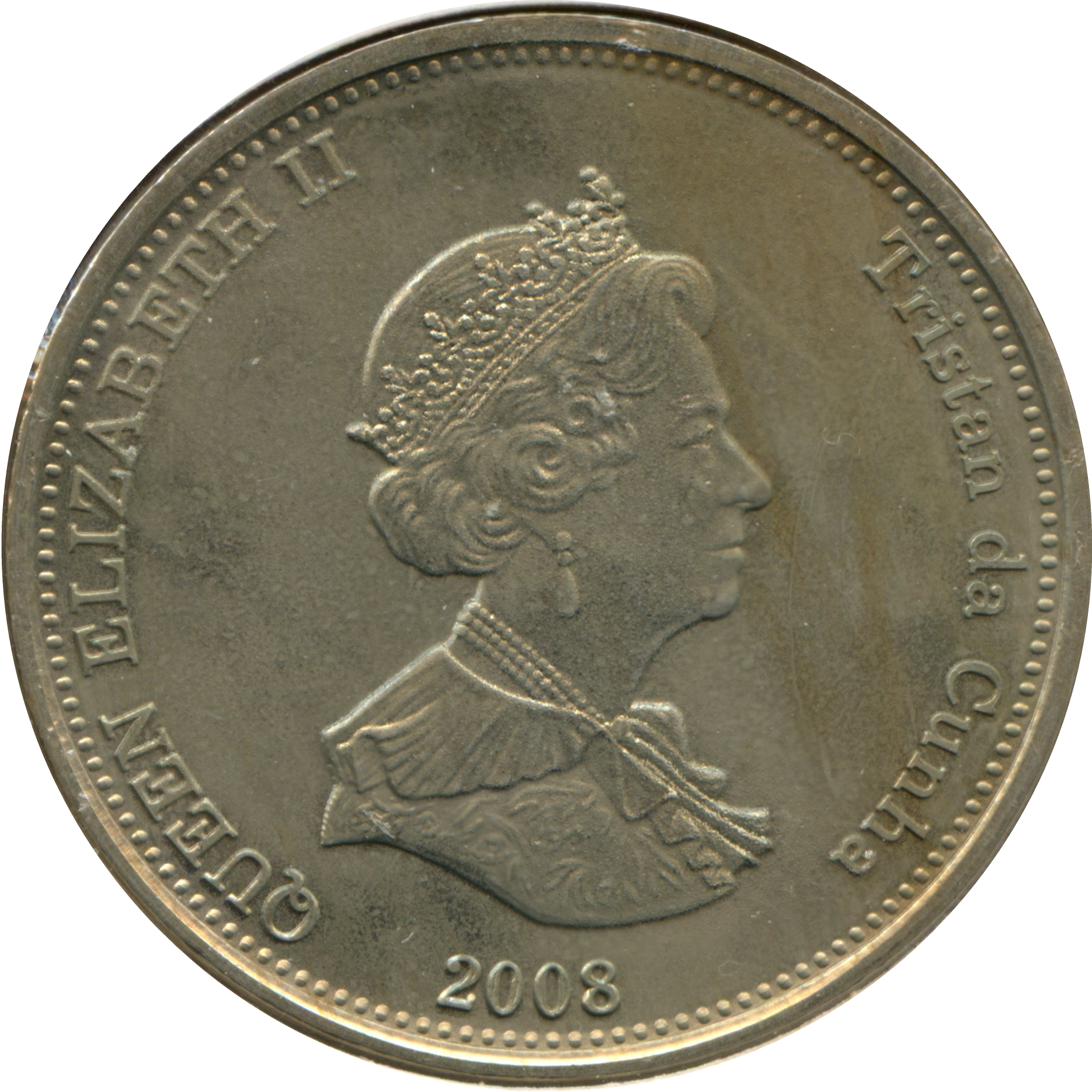 Tristan da Cunha 1 Crown - Elizabeth II 4th portrait obverse