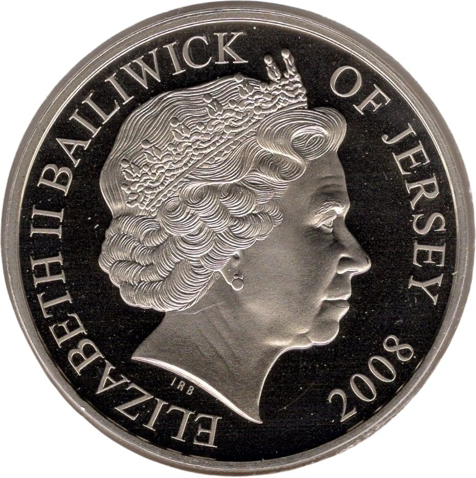 Jersey 5 Pounds Elizabeth II RAF Fighter Command obverse