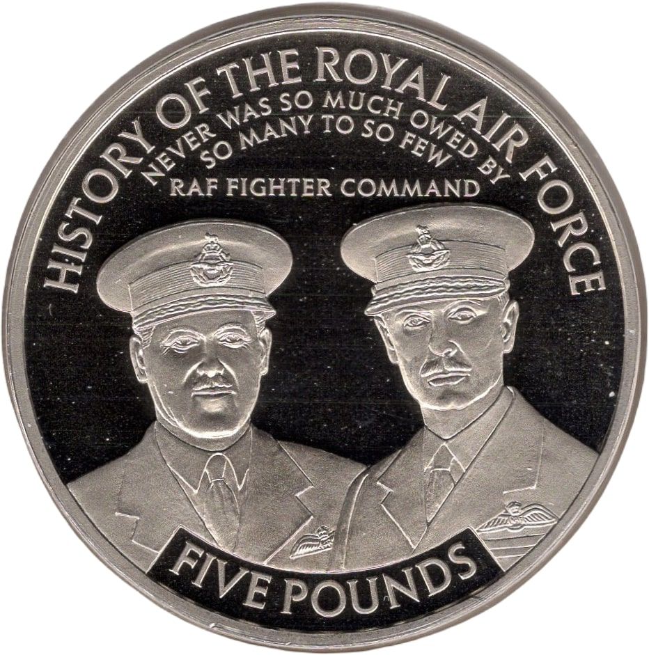 Jersey 5 Pounds Elizabeth II RAF Fighter Command reverse