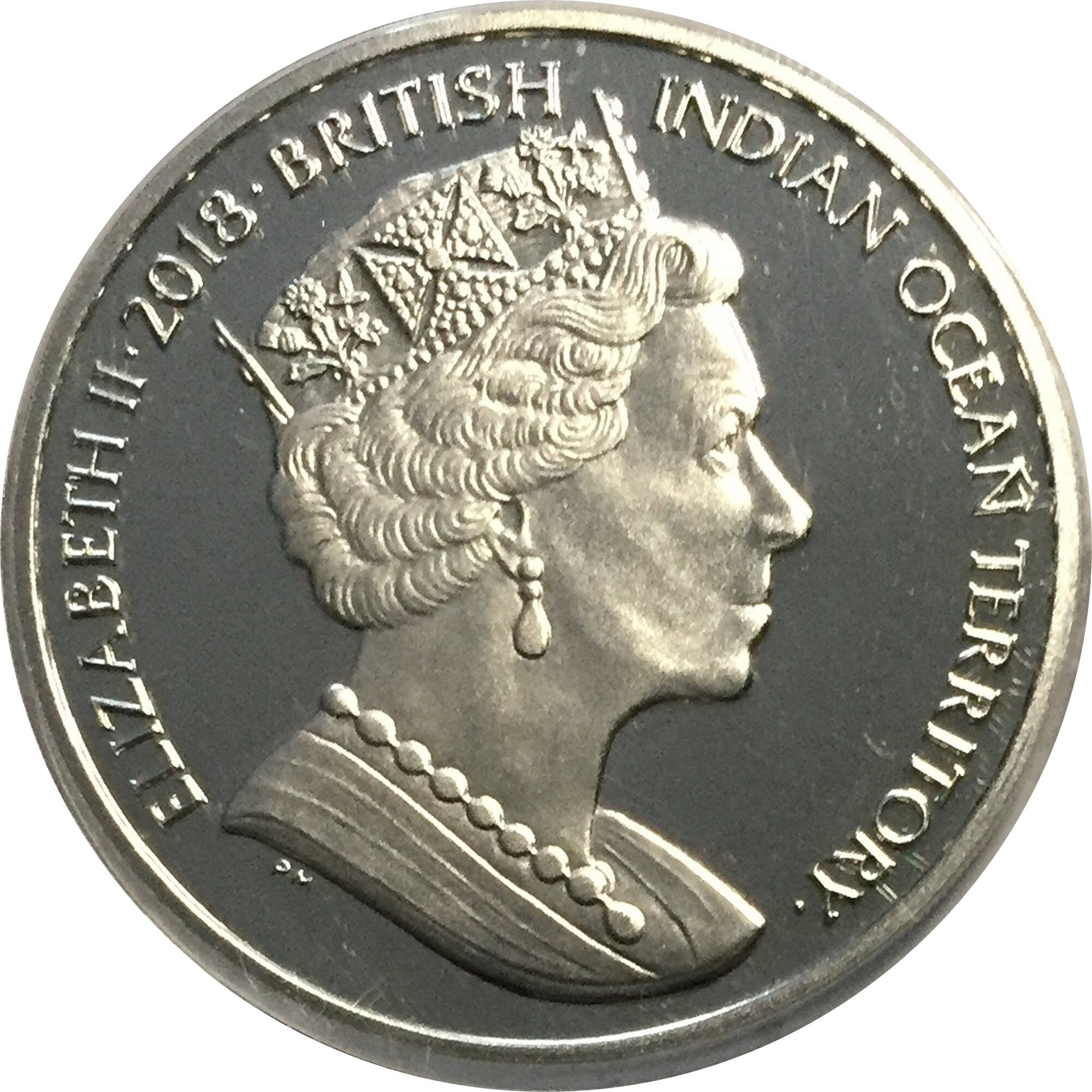 British Indian Ocean Territory 2 Pounds - Elizabeth II The Lion and the Unicorn; Silver obverse