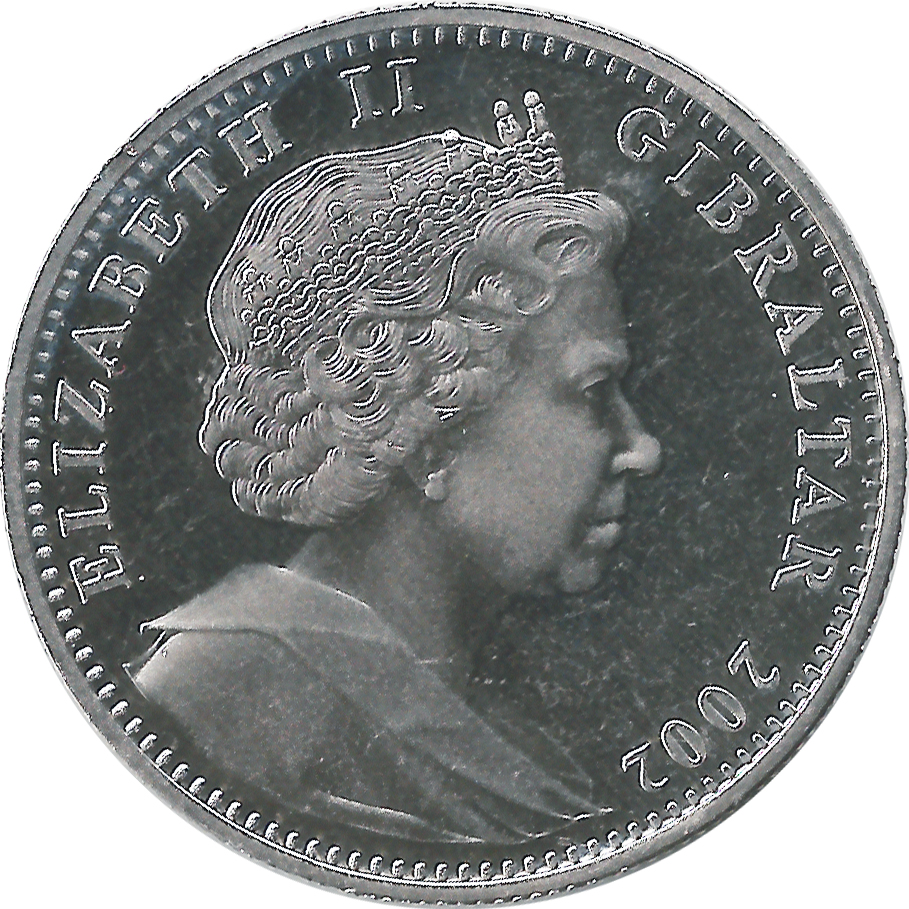 Gibraltar 1 Crown - Elizabeth II Grand Masonic Lodge obverse