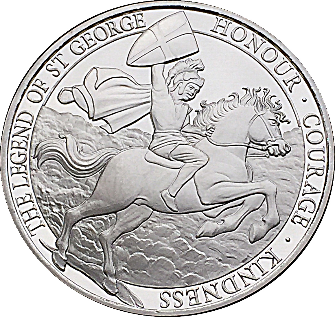 Gibraltar 5 Pounds - Elizabeth II The Legend of Saint George reverse