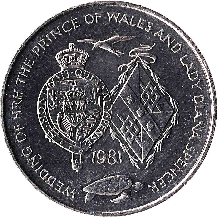 Ascension Island 25 Pence - Elizabeth II Royal Wedding