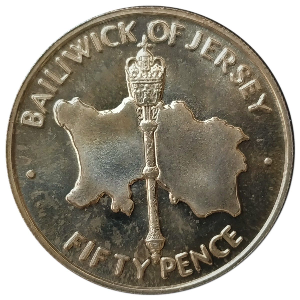 Jersey 50 Pence - Elizabeth II Silver Wedding