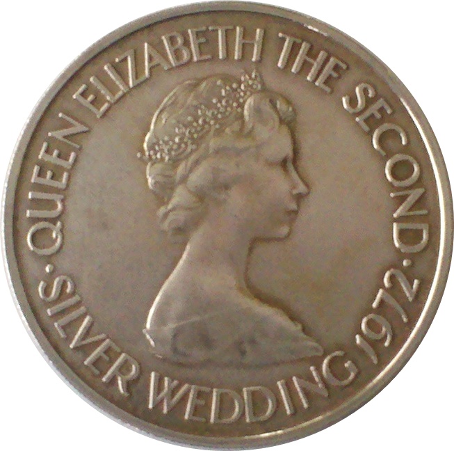 Jersey 1 Pound - Elizabeth II Silver Wedding obverse