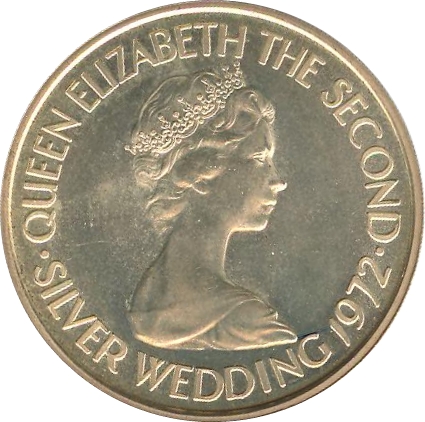 Jersey 2 Pounds - Elizabeth II Silver Wedding obverse