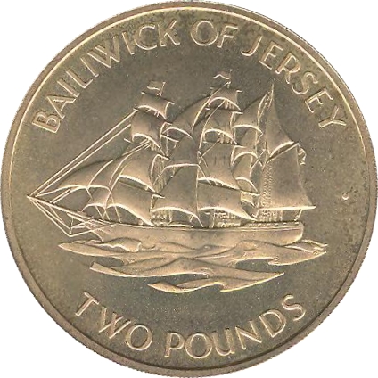 Jersey 2 Pounds - Elizabeth II Silver Wedding reverse