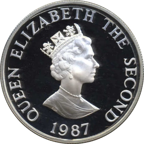 Jersey 2 Pounds - Elizabeth II Pink Pigeon; Silver Proof obverse