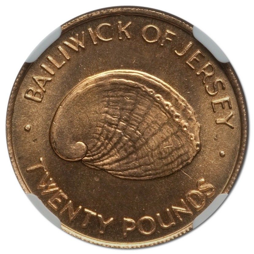 Jersey 20 Pounds - Elizabeth II Silver Wedding reverse