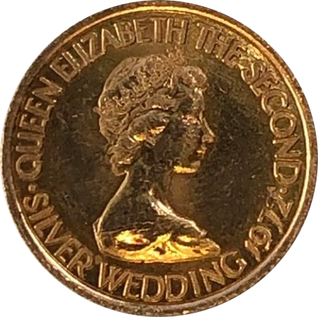 Jersey 5 Pounds - Elizabeth II Silver Wedding obverse