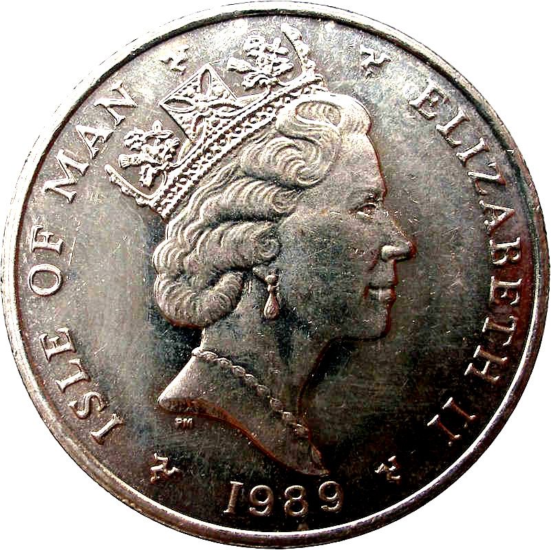 Isle of Man 10 Pence - Elizabeth II Portcullis on map obverse