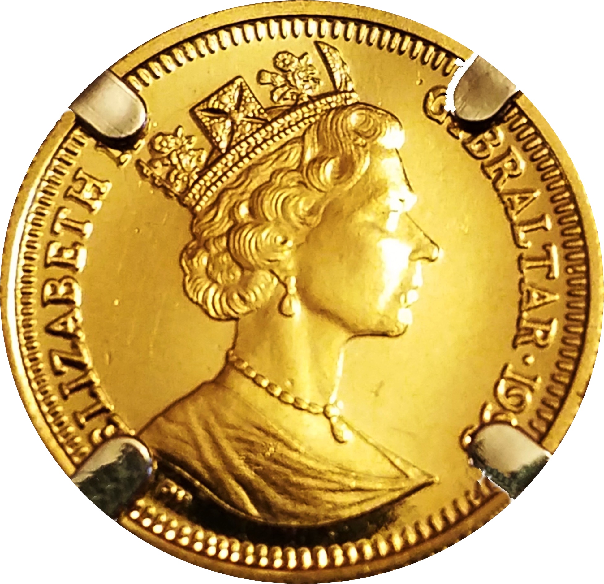 Gibraltar ⅒ Royal - Elizabeth II Collie obverse